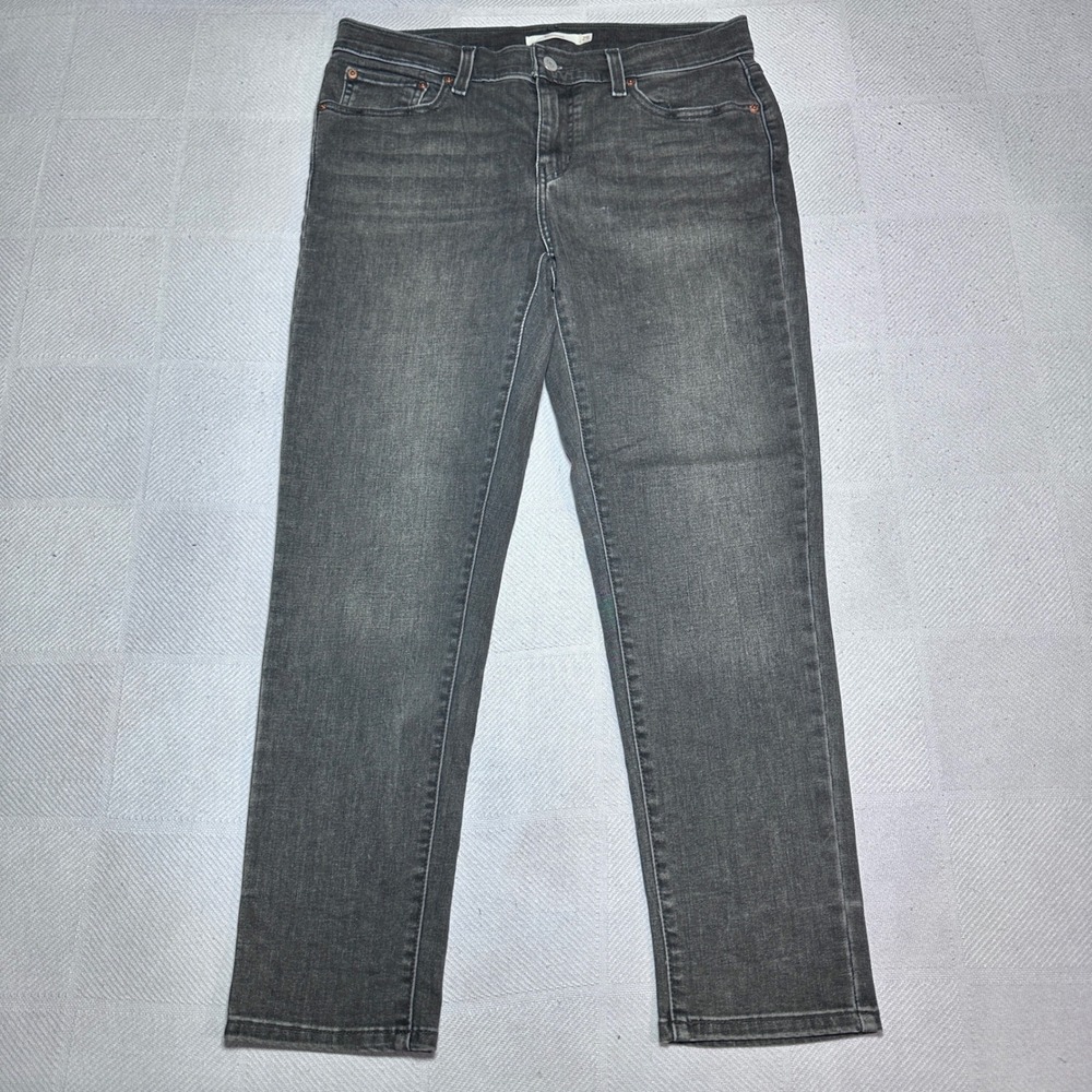 Levi's‎ Boyfriend Jeans Womens 29 Mid Rise Straight Leg Stretch Washed Gray